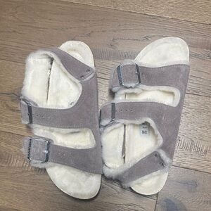 Birkenstock shearling sandals size 39